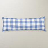 Farmhouse Blue Rustic Gingham Check Plaid Lichaamskussen (Achterkant)