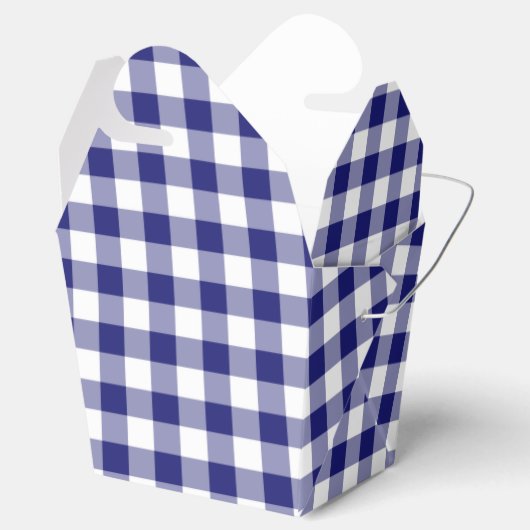 Farmhouse Blue & White Checkered Gingham Pattern Bedankdoosjes (Geopend)