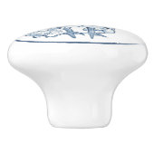 Farmhouse Blue & White Chicken Hen Chicken Delft Keramische Knop (Zijkant)