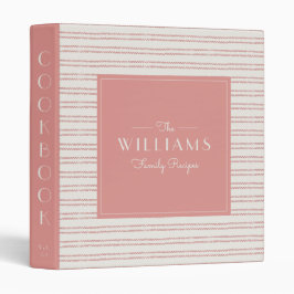 Farmhouse Blush Striped Family Recipbook 1" Multomap