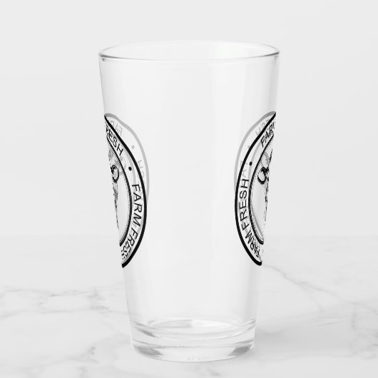 Farmhouse Boerderij — Illustratie verse koeien Glas (Links)