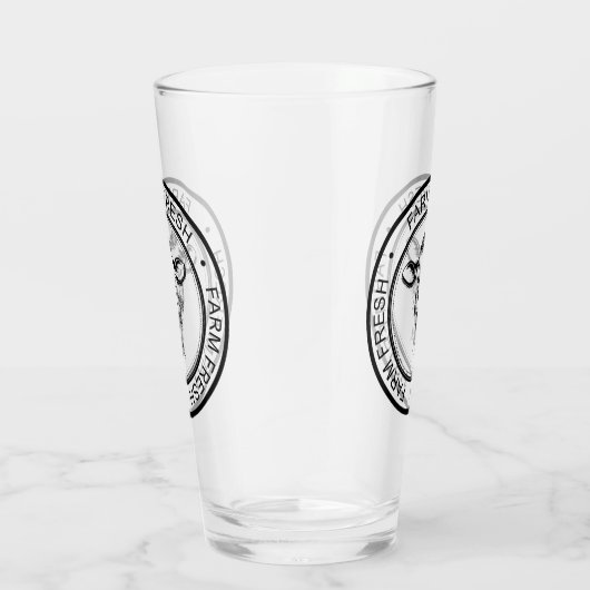 Farmhouse Boerderij — Illustratie verse koeien Glas (Rechts)