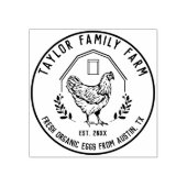 Farmhouse Boerderij  Round Chicken Rubberstempel (Afrduk)