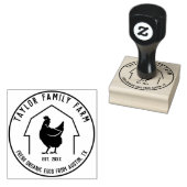 Farmhouse Boerderij  Round Chicken Rubberstempel (Gestempeld)