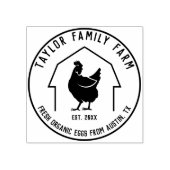 Farmhouse Boerderij  Round Chicken Rubberstempel (Afrduk)