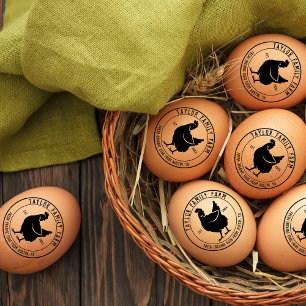 Farmhouse Boerderij  Round Chicken Rubberstempel