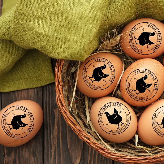 Farmhouse Boerderij  Round Chicken Rubberstempel