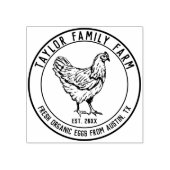 Farmhouse Boerderij  Round Chicken Rubberstempel (Afrduk)