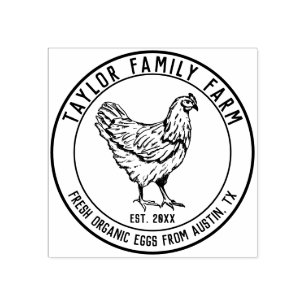 Farmhouse Boerderij  Round Chicken Rubberstempel