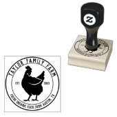 Farmhouse Boerderij  Round Chicken Rubberstempel (Gestempeld)