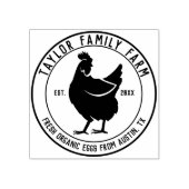 Farmhouse Boerderij  Round Chicken Rubberstempel (Afrduk)