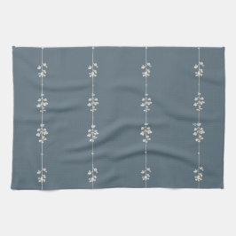 Farmhouse Botanical Hand Towel Blue Floral Kitchen Theedoek