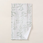 Farmhouse Botanische White Wood Rustige Bladeren Bad Handdoek (Handdoek)