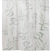 Farmhouse Botanische White Wood Rustige Bladeren Douchegordijn (Voorkant)
