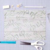 Farmhouse Botanische White Wood Rustige Bladeren Tissuepapier (Craft)