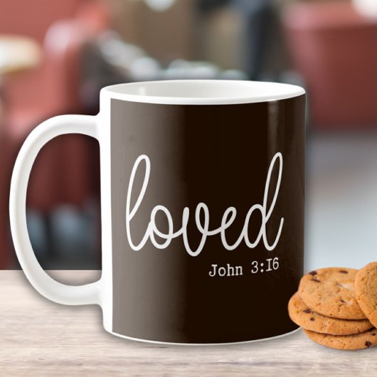 Farmhouse Brown Love Faith Quote minimalistisch Koffiemok