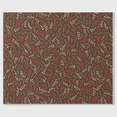 Farmhouse brown rustic foliage met een schattig pa cadeaupapier (Vlak)