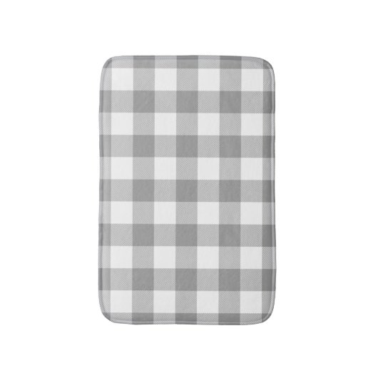 Farmhouse Buffalo Check Plaid Neutral Gray White Badmat (Voorkant Verticaal)