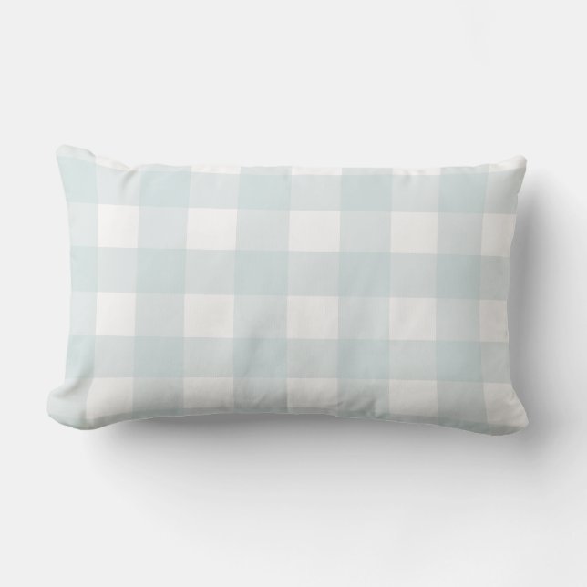 Farmhouse Buffalo Check Pset Blue White Accent Kussen (Voorkant)