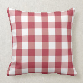 Farmhouse Buffalo Check Pset Red White Accent Kussen