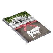 Farmhouse Buffalo Check Rustic Cow | Kerstmis Notitieboek (Rechterzijde)