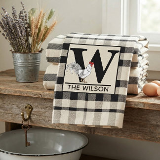 Farmhouse Buffalo Plaid Beach and Bath Towel Strandlaken