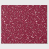 Farmhouse burgundy rustige naaldpatronen schattig cadeaupapier (Vlak)