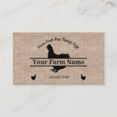 Farmhouse Burlap Chicken Split Monogram Egg Visitekaartje (Voorkant)
