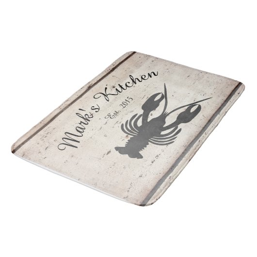 Farmhouse Cajun Crawfish Monogram Kitchen Mat (Gekanteld)