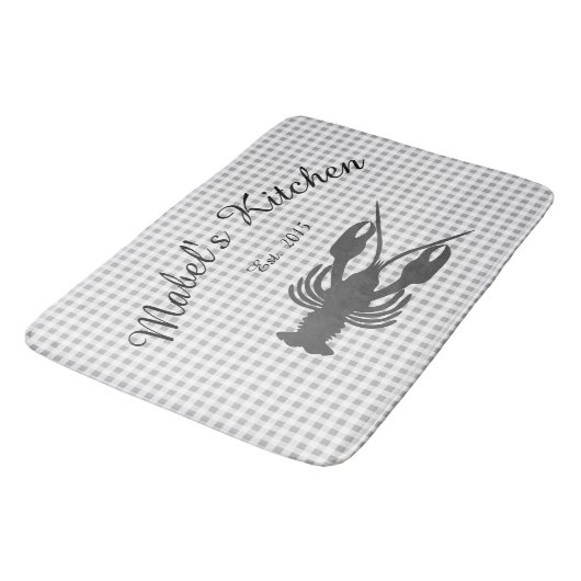 Farmhouse Cajun Crawfish Monogram Kitchen Mat (Gekanteld)