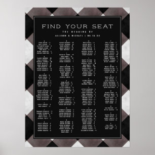 Farmhouse Check Alfabetical Weddenschap Seating Ch Poster