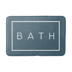 Farmhouse Chic Blue Minimale Typografie Badmat