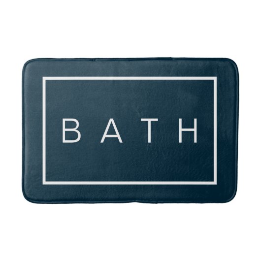 Farmhouse Chic Navy Blue White Minimal Typografie Badmat (Voorkant)
