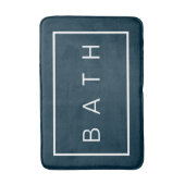 Farmhouse Chic Navy Blue White Minimal Typografie Badmat (Voorkant Verticaal)