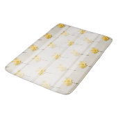 Farmhouse Chic Yellow Flowers & White Stripe Badmat (Gekanteld)