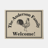 Farmhouse Chicken Custom Family Rustic Welkom Deurmat (Voorkant)