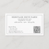  Farmhouse Chicken Eggs QR Code Visitekaartje (Achterkant)