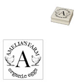 Farmhouse Chicken Hen Monogram Eggs Rubberstempel (Gestempeld)