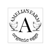 Farmhouse Chicken Hen Monogram Eggs Rubberstempel (Afrduk)