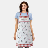 Farmhouse Chicken Pattern Red Check Monogram Schort (Gedragen)