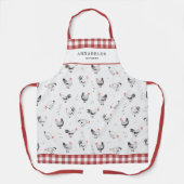 Farmhouse Chicken Pattern Red Check Monogram Schort (Voorkant)