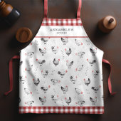 Farmhouse Chicken Pattern Red Check Monogram Schort