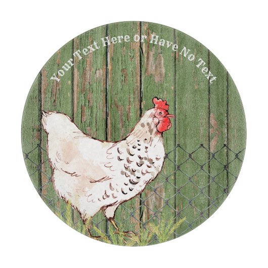 Farmhouse Chicken Rustic Distress Barn Snijplank (Voorkant)