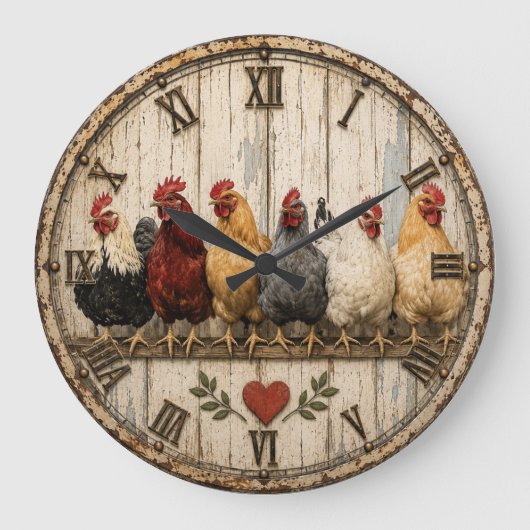Farmhouse Chicken Rustic  Grote Klok (Voorkant)
