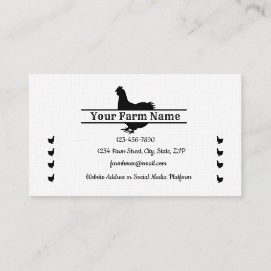 Farmhouse Chicken Split Monogram Egg Visitekaartje (Achterkant)