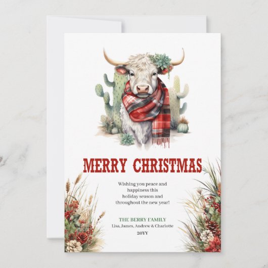 Farmhouse Christmas greeting card digital file Feestdagenkaart (Voorkant)