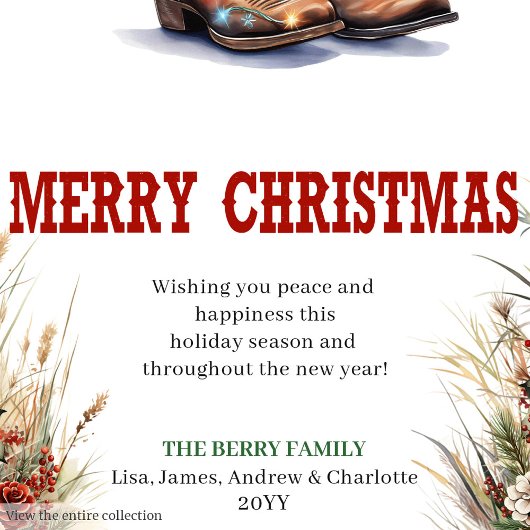 Farmhouse Christmas greeting card digital file Feestdagenkaart