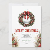 Farmhouse Christmas greeting card red green Feestdagenkaart (Voorkant)
