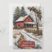 Farmhouse Christmas Magic Vintage Rustic  Feestdagenkaart (Voorkant)