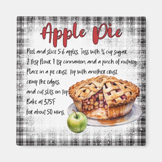 Farmhouse Classic Homemade Apple Pie Recipe Decor Magneet (Voorkant)
